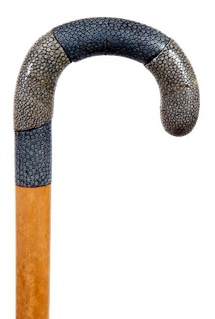 Appraisal: Shagreen Dress Cane Ca - A two color Shagreen handle