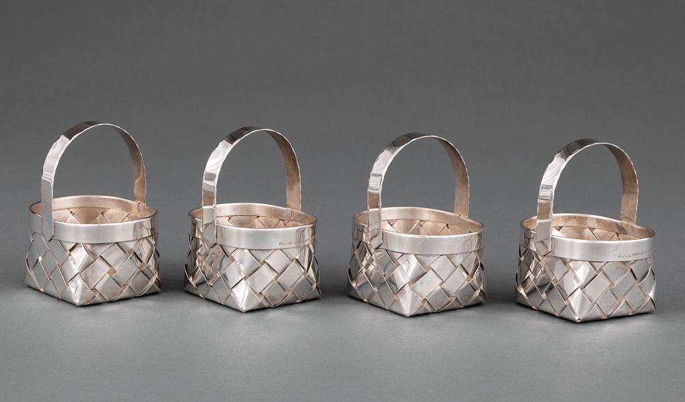 Appraisal: Cased Set of Four Cartier Sterling Silver Baskets each h