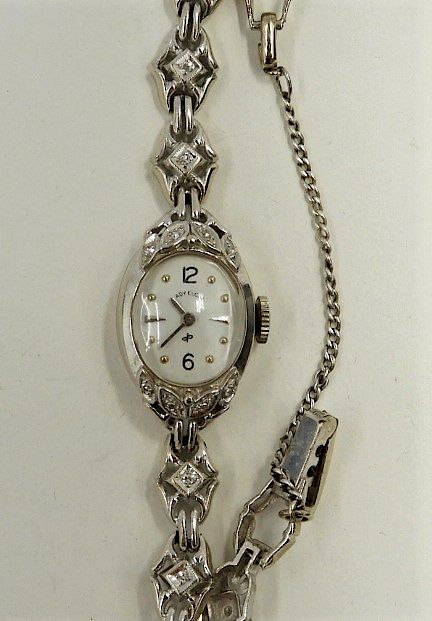 Appraisal: Lady's Art Deco K Gold Diamond Watch United States Circa