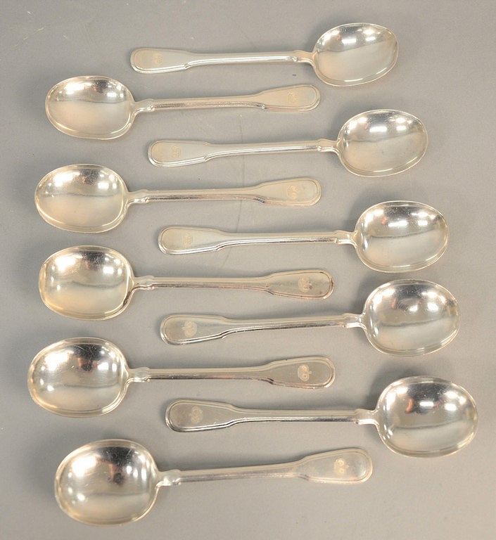 Appraisal: Tiffany and Company set of ten large spoons length inches