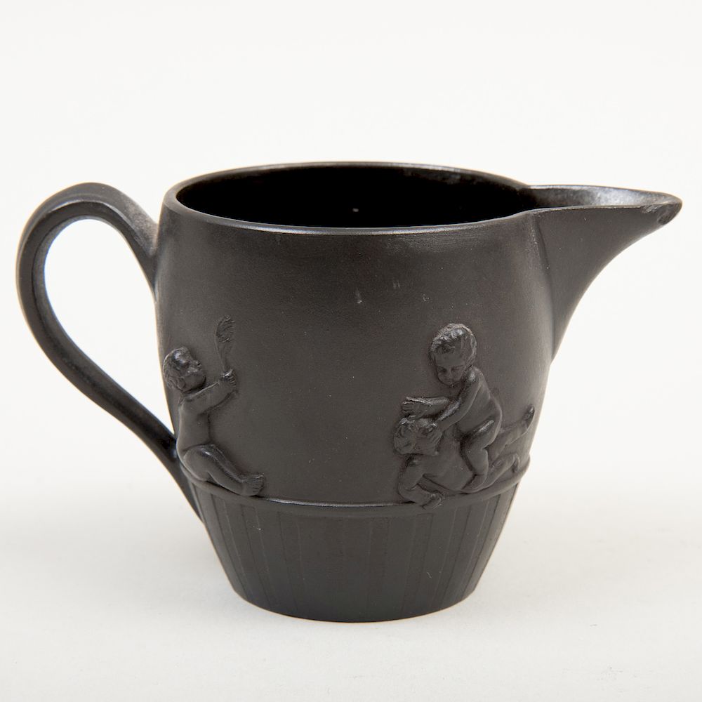 Appraisal: Wedgwood Black Basalt Small Cream Jug Impressed lowercase mark decorated