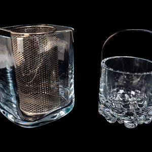 Appraisal: An Orrefors Glass Champagne Bucket and an Orrefors Ice Bucket