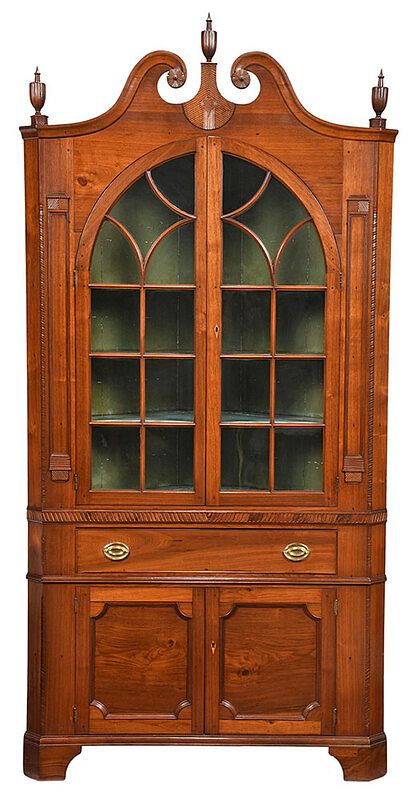 Appraisal: Important Swisegood North Carolina Corner Cupboard attributed to John Swisegood