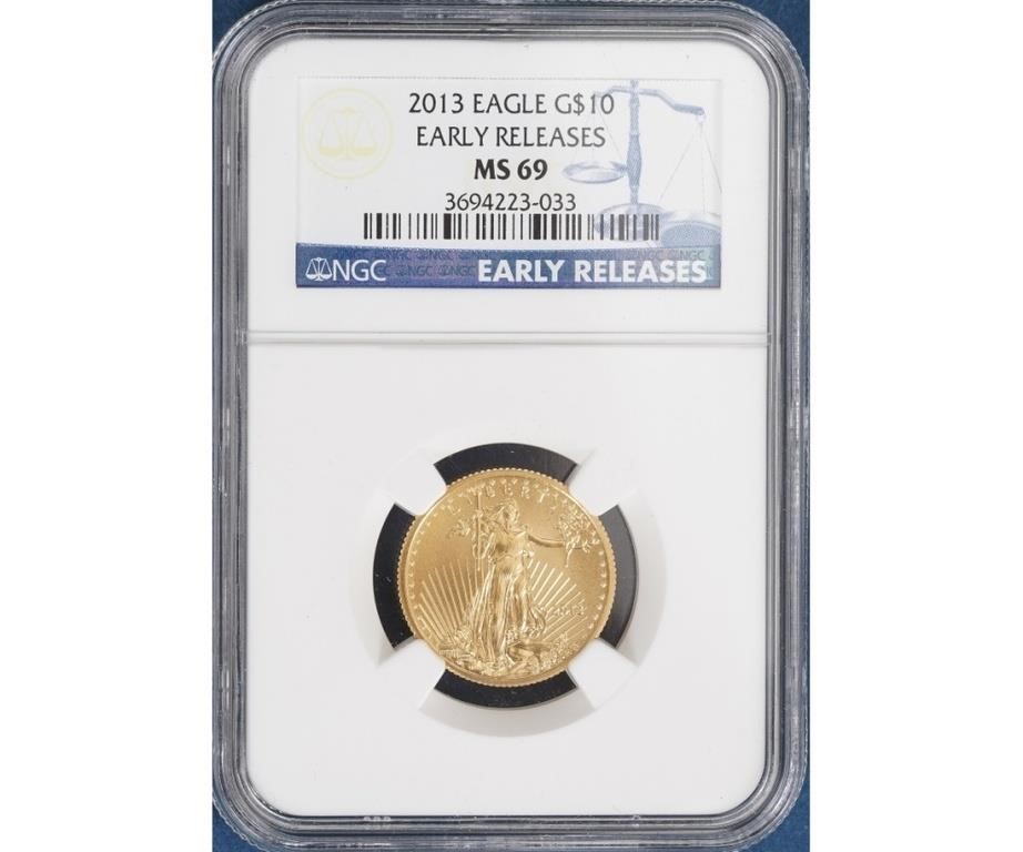 Appraisal: gold ten dollar Eagle coin M clad cased x ounce