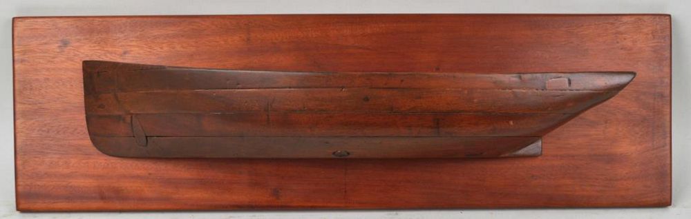 Appraisal: Mounted Wooden Ship Builder's Half Hull pine and one layer