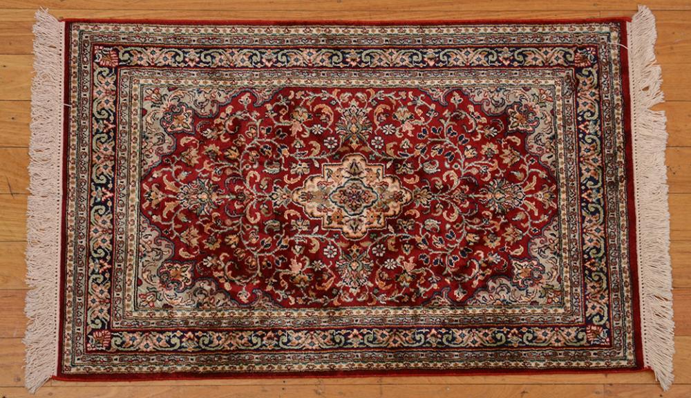 Appraisal: KASHMIRI SRINAGAR Pure silk pile Fine weave of approx knots