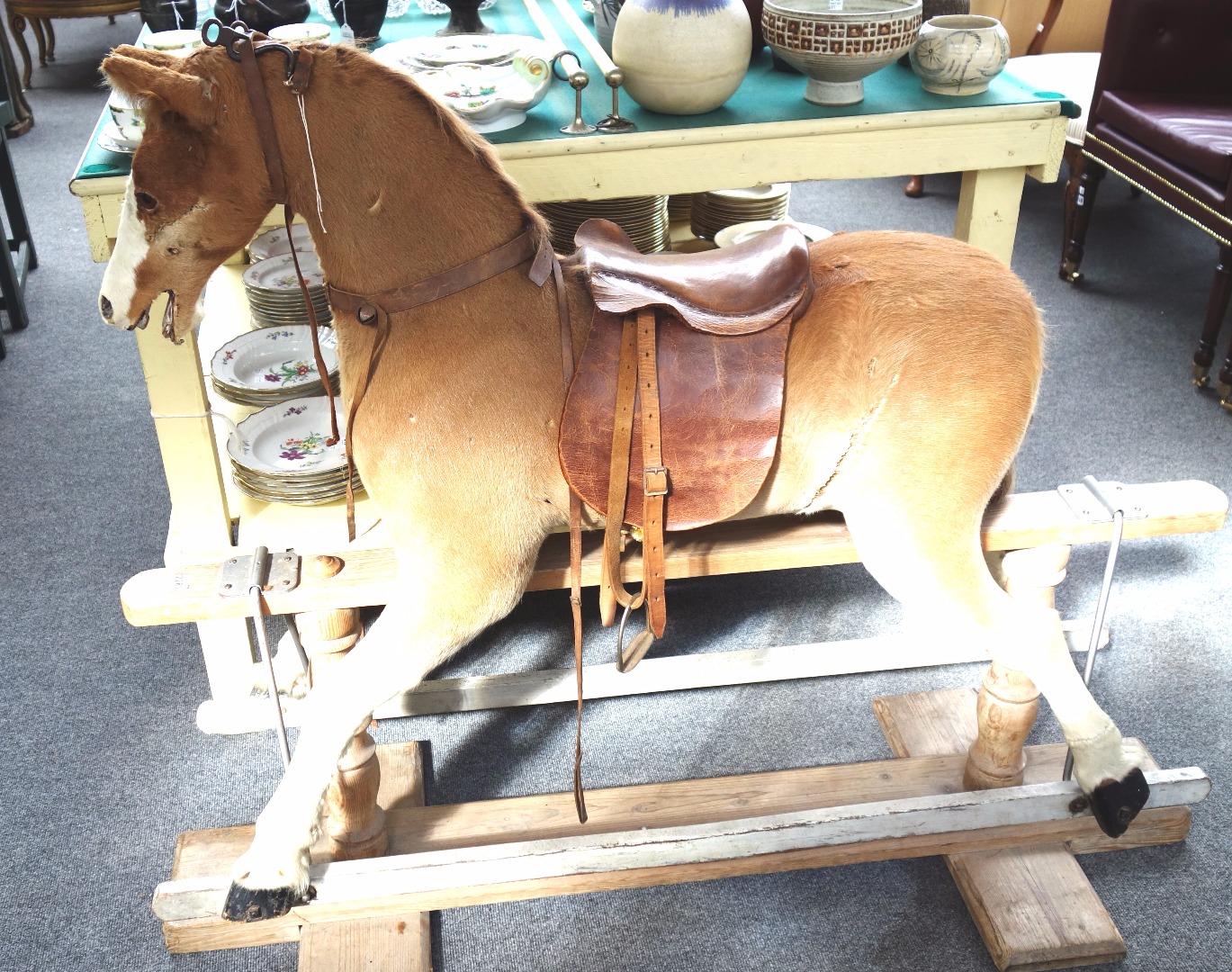 Appraisal: An Ayres style rocking horse early mid- th century with