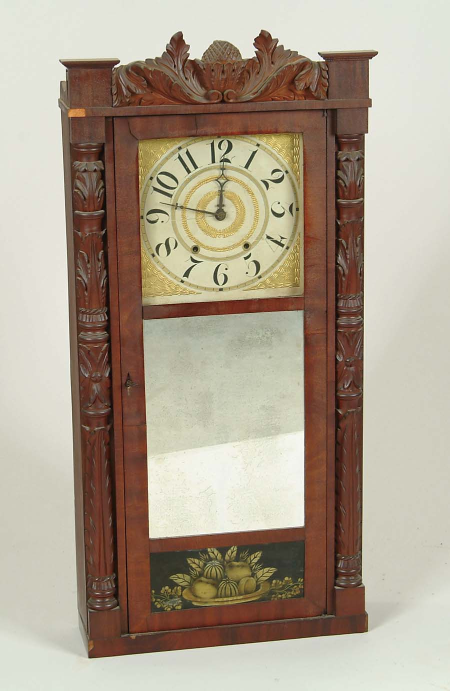 Appraisal: CARVED MAHOGANY SHELF CLOCK BY JEROME DARROW BRISTOL CONN Wooden