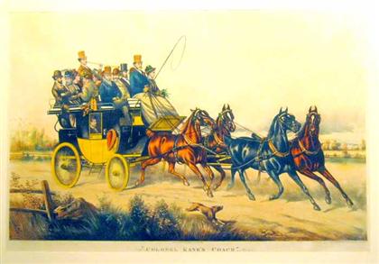 Appraisal: piece Color Lithograph Endicott Co 'Colonel Kane's Coach' New York