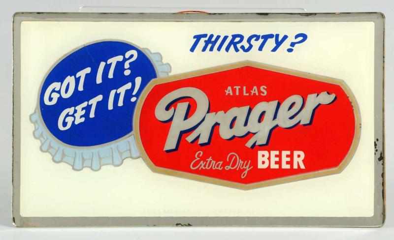 Appraisal: Lot of Atlas Prager Beer Reverse Glass Signs Painted signs