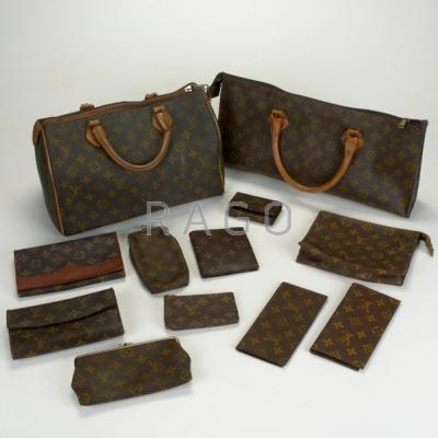 Appraisal: LOUIS VUITTON HANDBAGS AND ACCESSORIES In logo brown canvas Two