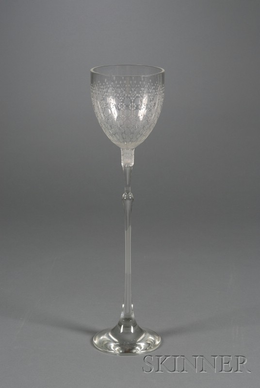 Appraisal: Rosenthal Colorless Cut Glass Table Goblet modern the bell-shaped bowl