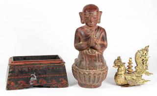 Appraisal: Southeast Asian Lacquered Items lot of Southeast Asian lacquered items