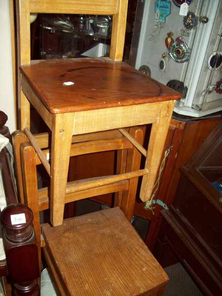 Appraisal: THREE CHILDREN'S CHAIRS AND ONE STOOL