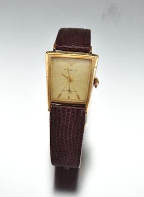 Appraisal: A Gentleman's Wittnauer Wristwatch k gold-filled asymmetrical case with notched