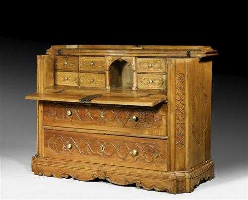 Appraisal: CARVED WALNUT BUREAU Renaissance Northern Italy th century With drawers