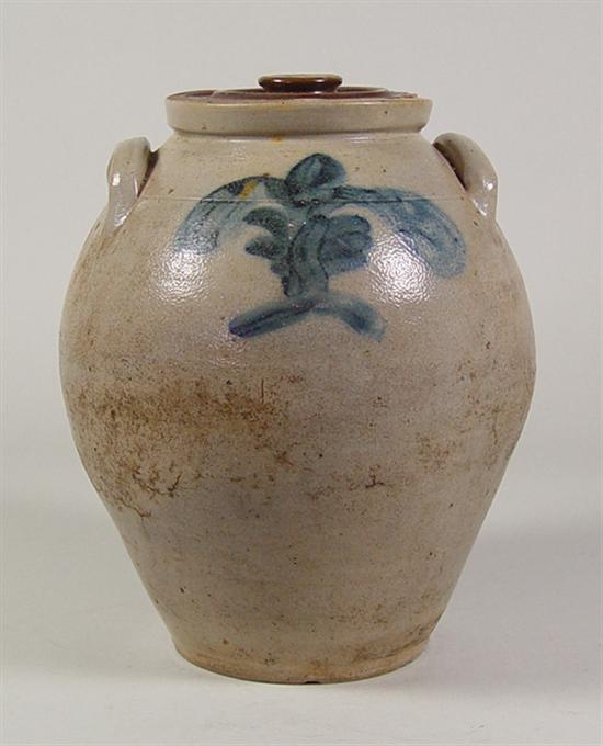 Appraisal: Ovoid American Stoneware Urn Early to mid th Century Freehand