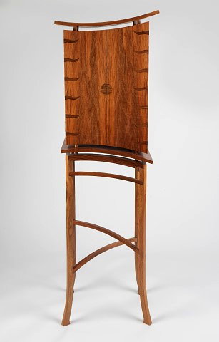 Appraisal: Derek Elliott British Contemporary Standing walnut cabinetof pagoda form inlaid