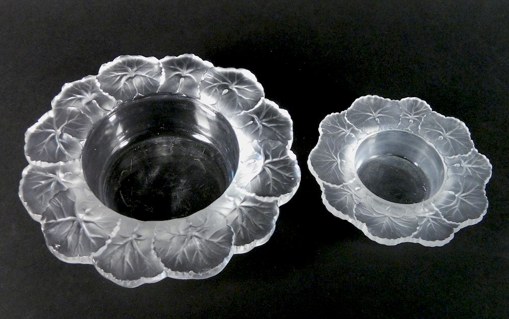 Appraisal: Lalique glass bowls Lalique glass bowls both signed Lalique France