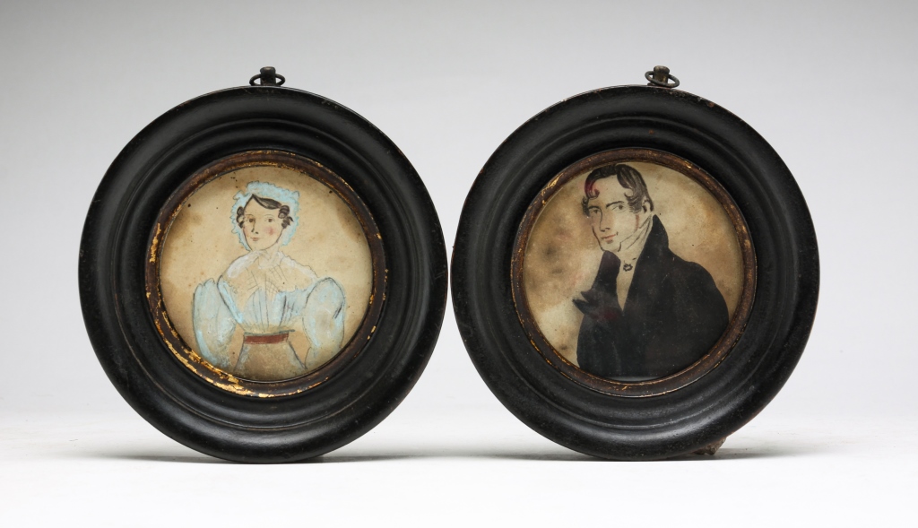 Appraisal: TWO AMERICAN MINIATURE PORTRAITS Second quarter th century A lady