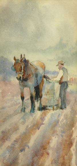 Appraisal: Alfred J Coffey - Tending the Field signed and dated