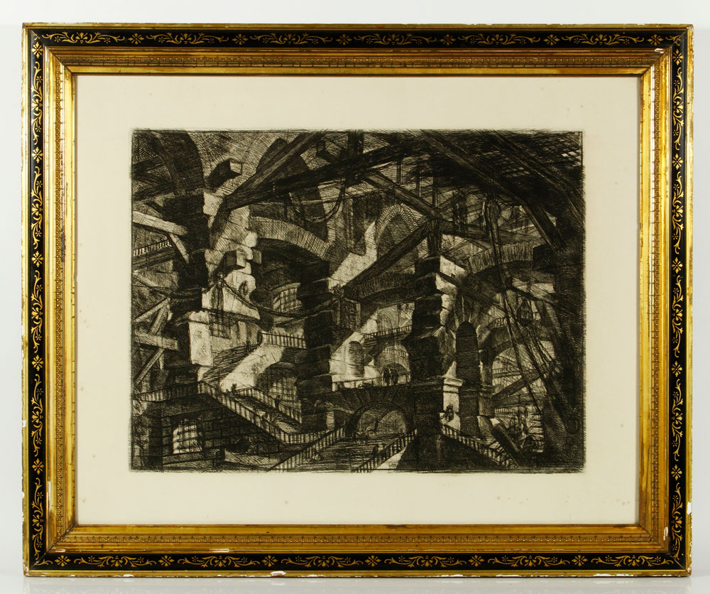 Appraisal: - Piranesi Prison Carceri Series The Gothic Arch Etching Giovanni