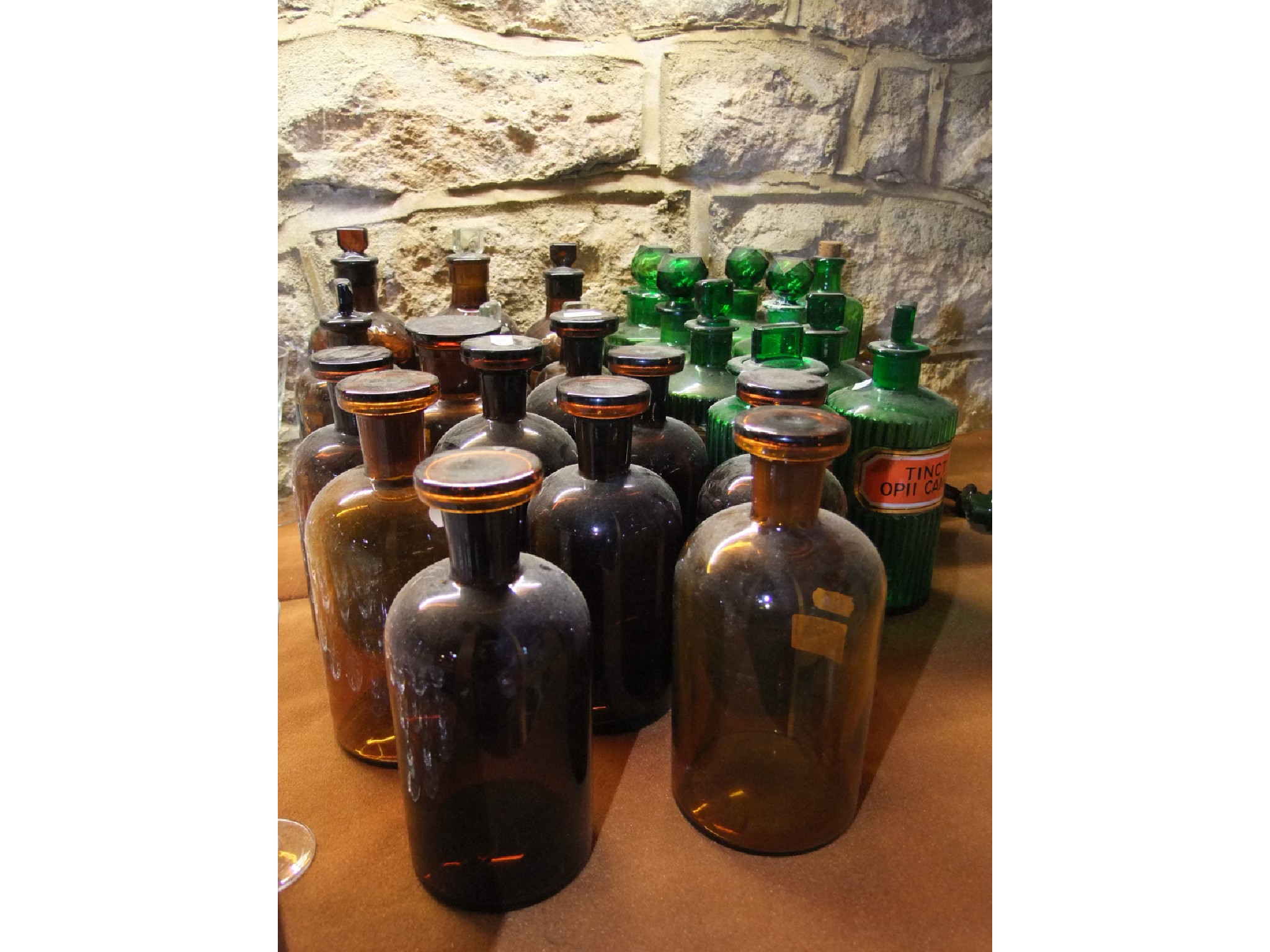 Appraisal: A selection of antique chemists medicinal bottles to include ten