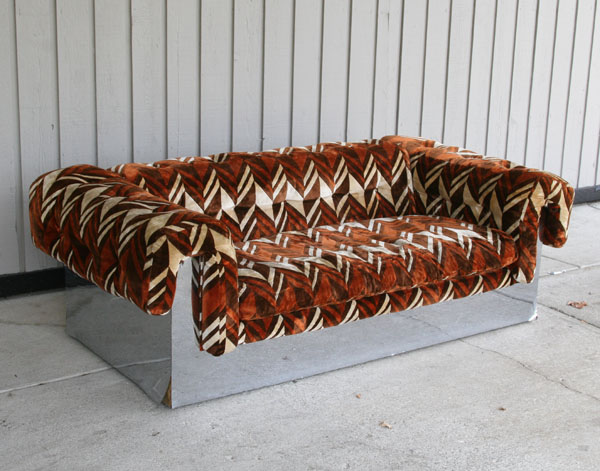 Appraisal: Milo Baughman for Thayer Coggin sofa circa Upholstered in cubist