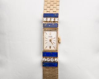 Appraisal: CONCORD WATCH CO K Yellow Gold Lapis and Diamond Wristwatch