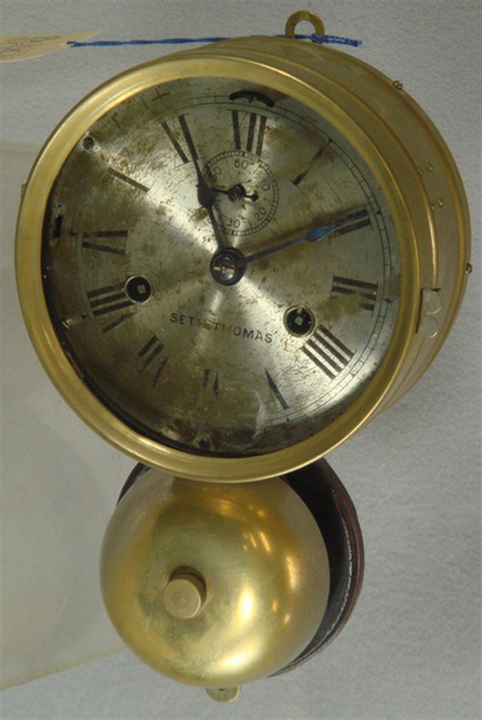 Appraisal: Seth Thomas ship's clock outside bell dial nickle plated brass