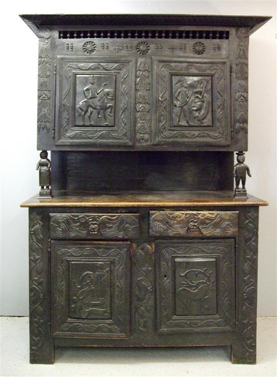 Appraisal: th th century continental oak buffet the top with a