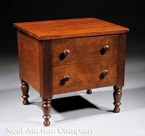 Appraisal: A Small American Classical Mahogany Commode c - hinged top