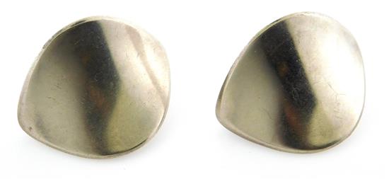 Appraisal: STERLING Georg Jensen pair of sterling silver clip-on earrings designed