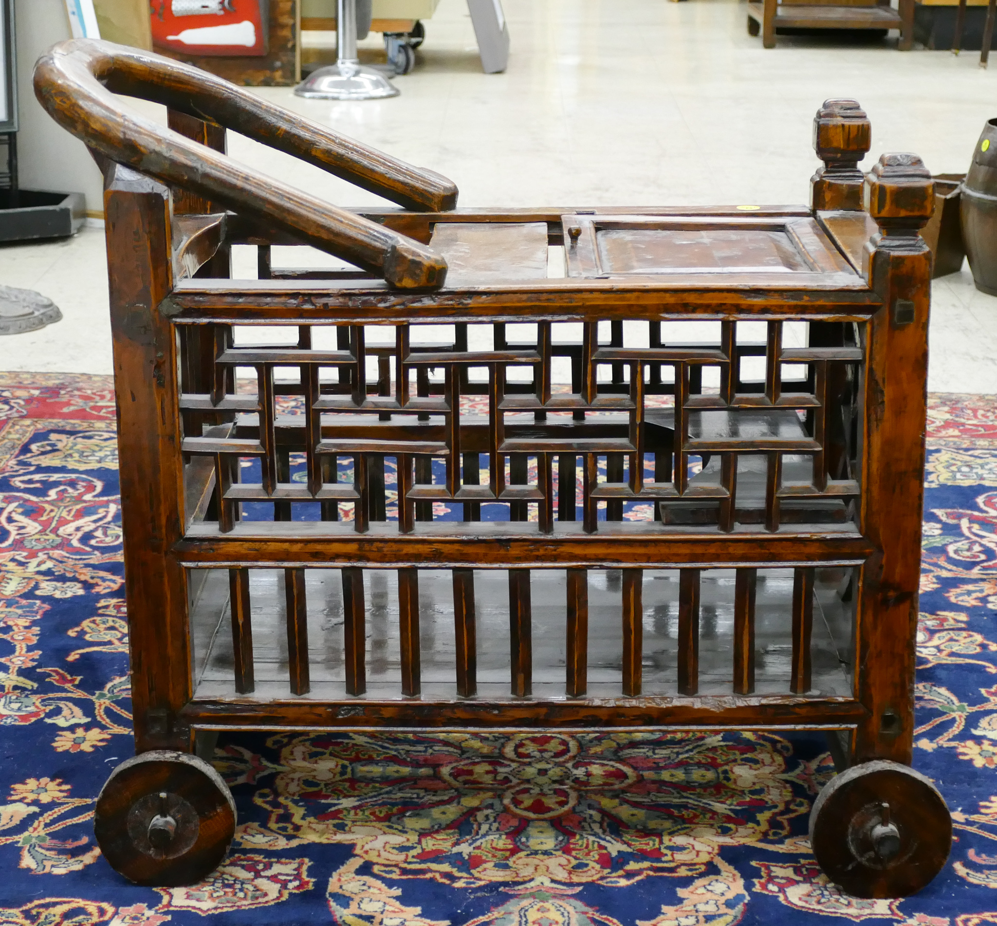 Appraisal: Antique Chinese Elmwood Chicken Cart ''x ''x ''