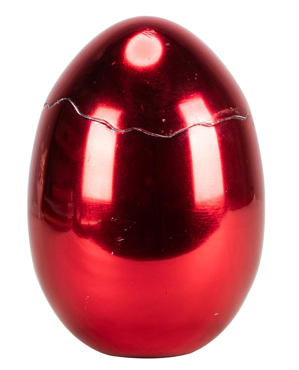 Appraisal: JEFF KOONS B Cracked Egg circa aluminum with red glaze