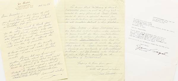 Appraisal: A Joe Schuster and Jerry Siegel group of letters with