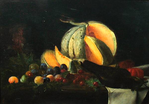 Appraisal: Continental School th century A still life with a cantaloupe