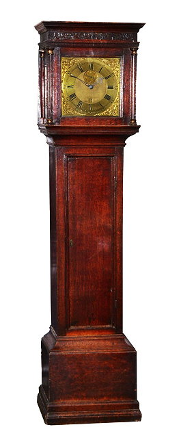 Appraisal: A LATE TH CENTURY OAK HOUR LONGCASE CLOCK the square