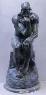 Appraisal: After Rodin Patinated Bronze Sculpture The Thinker A large and