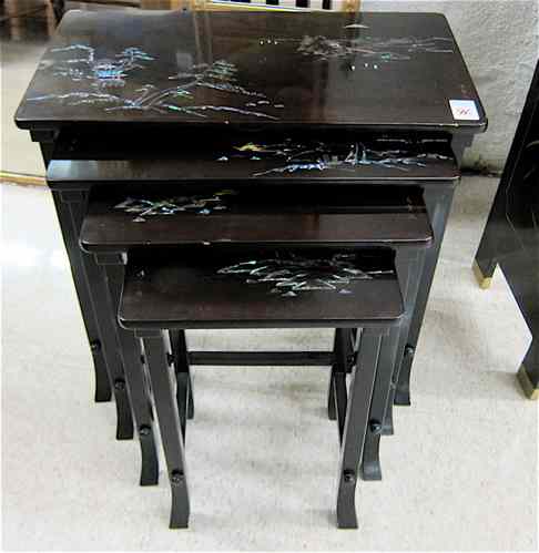 Appraisal: QUARTETTO NESTING TABLE SET Japanese export th century featuring four