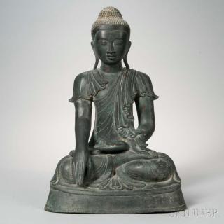 Appraisal: Bronze Figure of Buddha Bronze Figure of Buddha Burma Mandalay