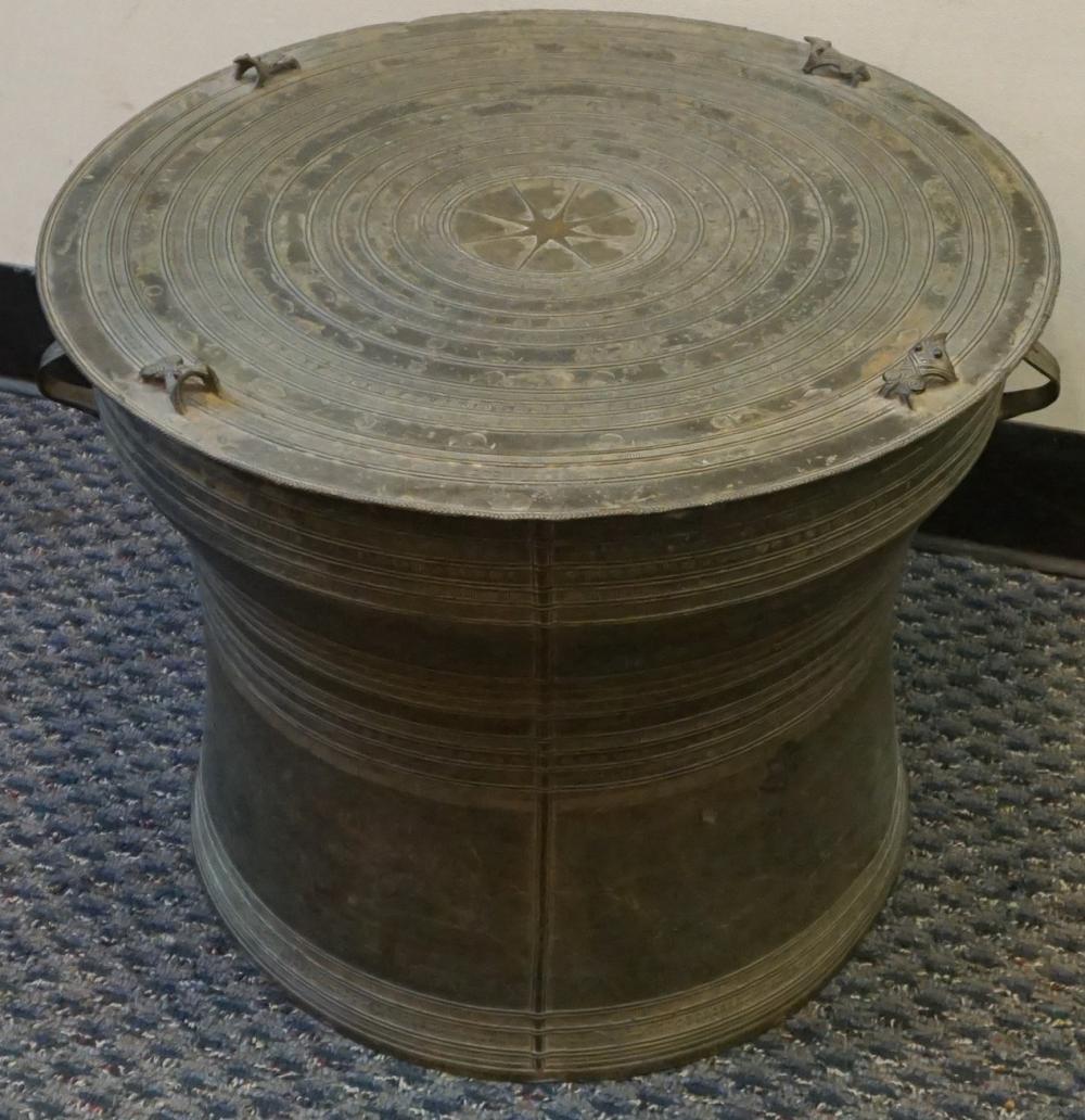 Appraisal: Thai Shang Hill Bronze 'Rain' Drum H in cm