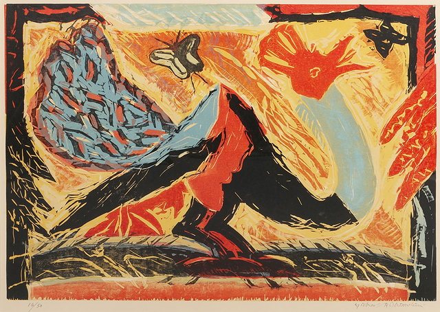 Appraisal: Michael Rothenstein - Peacock Bird Sidey signed and numbered in