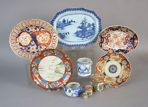 Appraisal: Group of export porcelain to include Canton Rose Medallion Imari