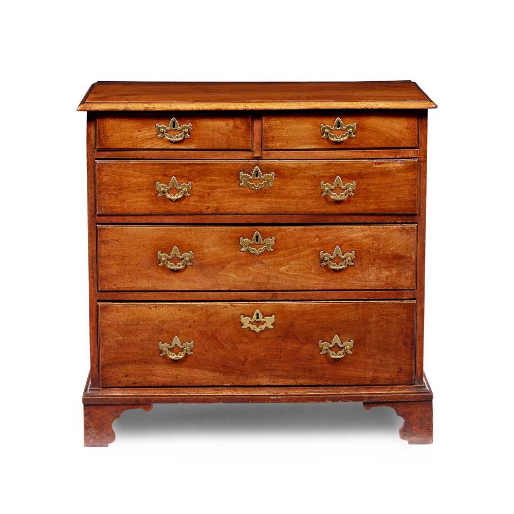 Appraisal: GEORGE II WALNUT CHEST OF DRAWERS EARLY TH CENTURY the