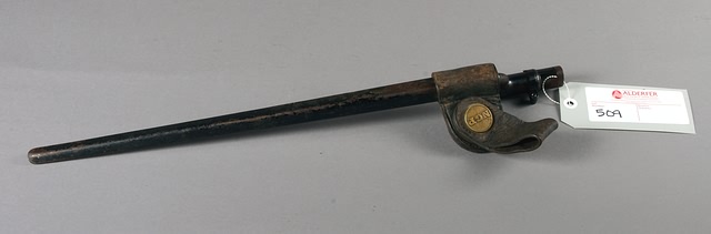 Appraisal: Socket bayonet and scabbard M with N G P rosette