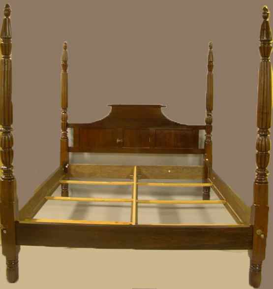 Appraisal: WILLIAM IV STYLE FOUR POSTER MAHOGANY KING BED the arched