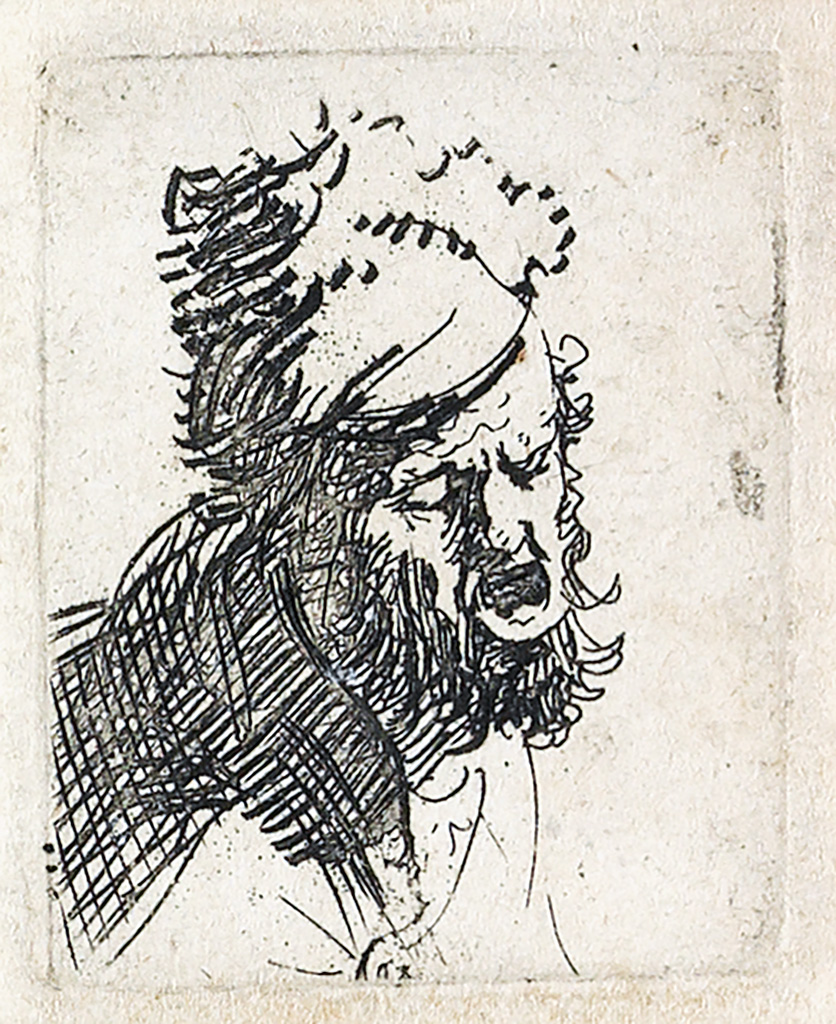 Appraisal: REMBRANDT VAN RIJN Head of a Man in a Fur