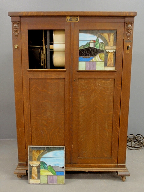 Appraisal: - Large oak cased nickelodeon by J P Seeburg Piano