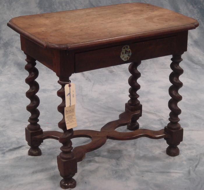 Appraisal: English oak side table Rectangular molded top over frieze containing